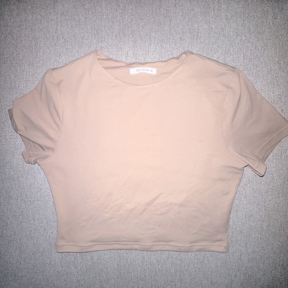 REORIA Short Sleeve High Neck Top